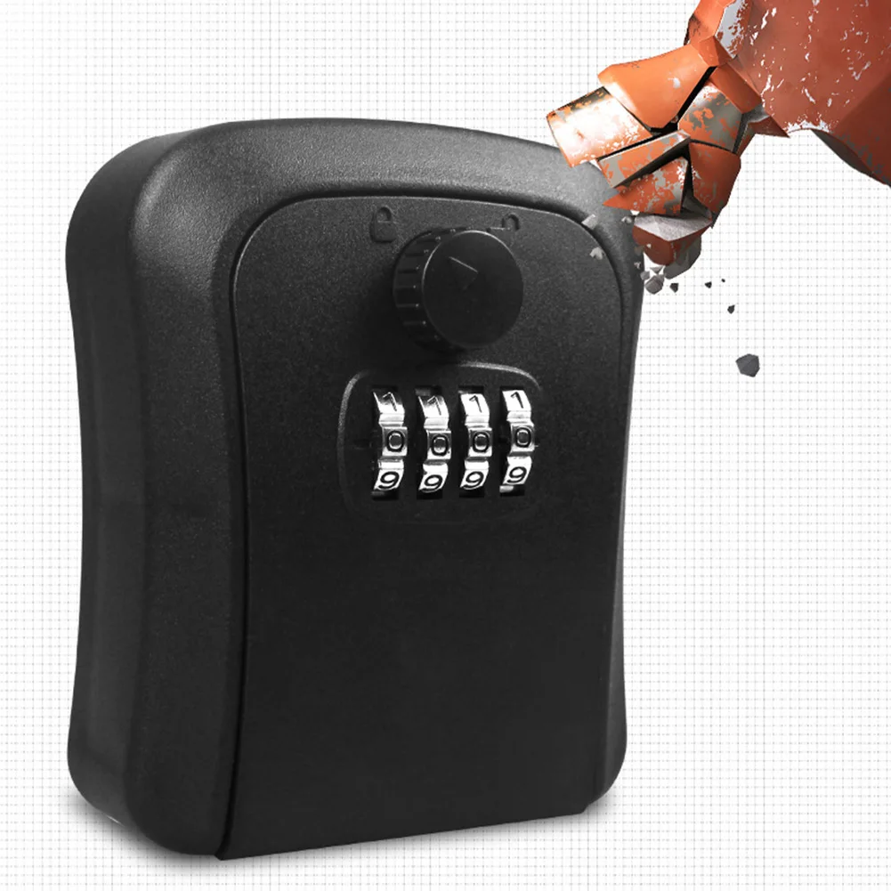 Home Security Key Box - Key Storage Box Wall-Mounted Resettable Code