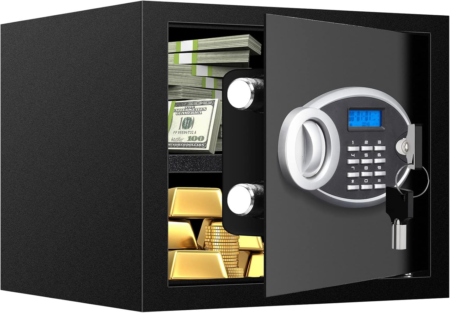 Home Security Key Box - 1.2 Cuft Fireproof Waterproof Safe Box