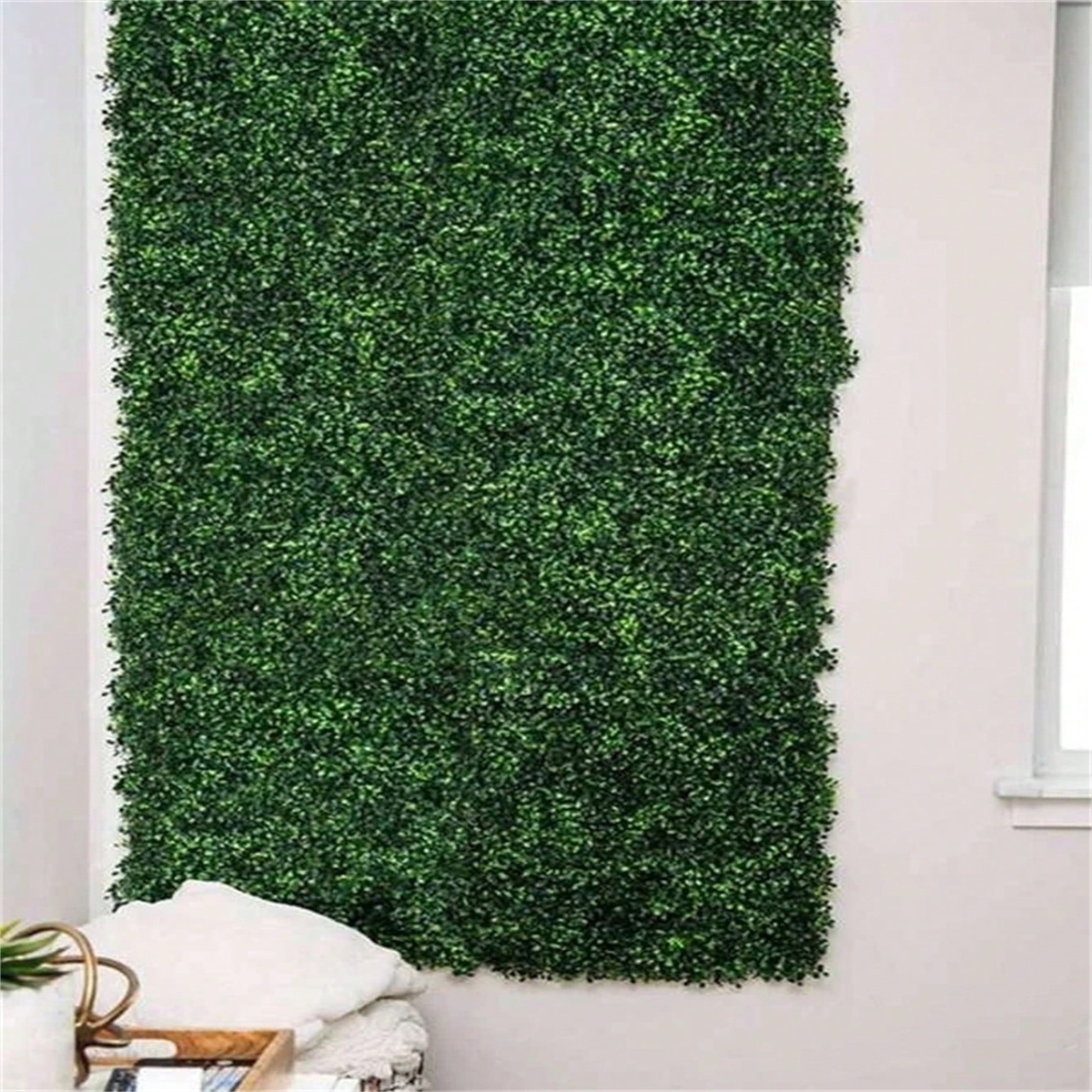 Home Security Fence - 1pc Plastic Artificial Grass, Wall Panel