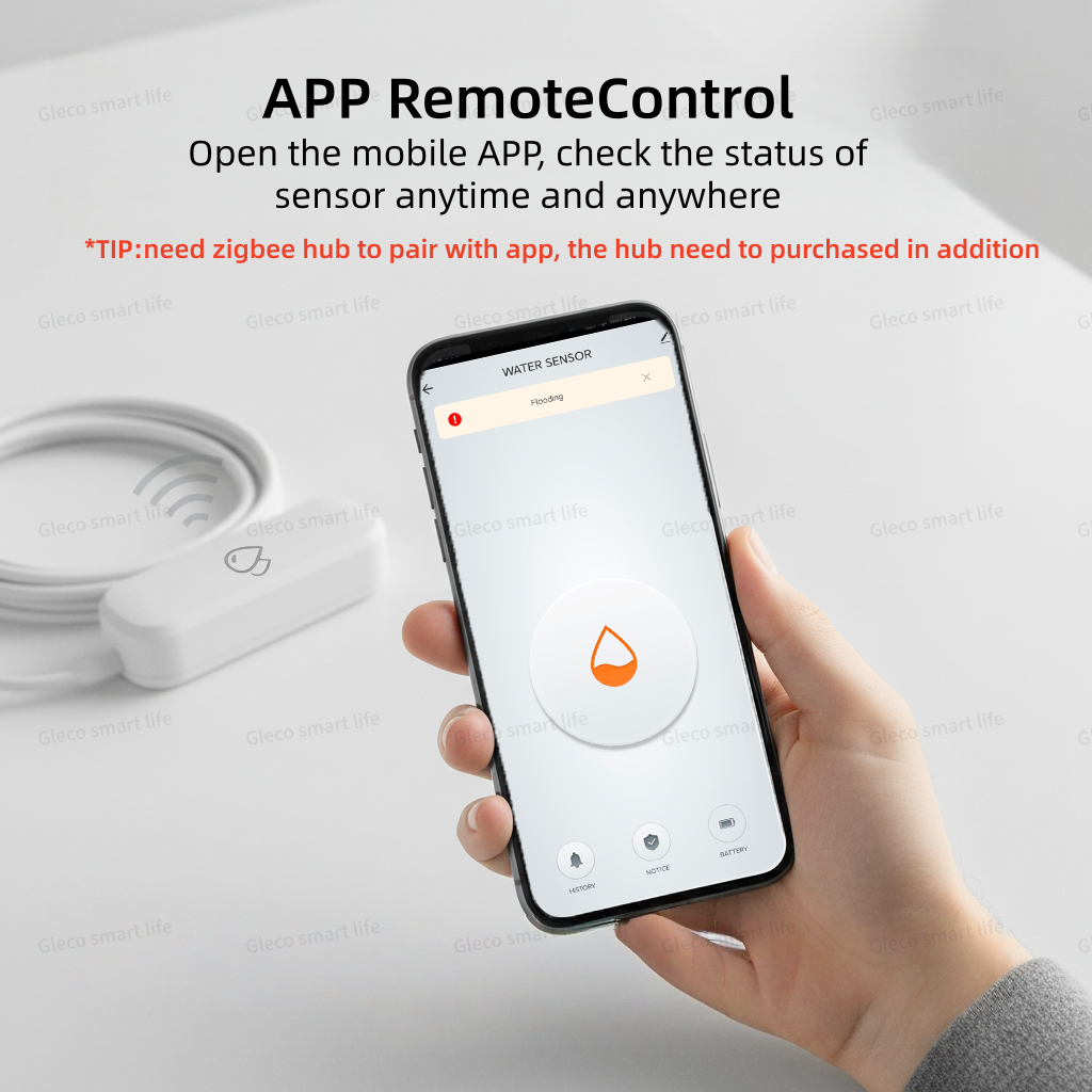 Home Security Monitor - Tuya Zigbee Water Leak Sensor Flood