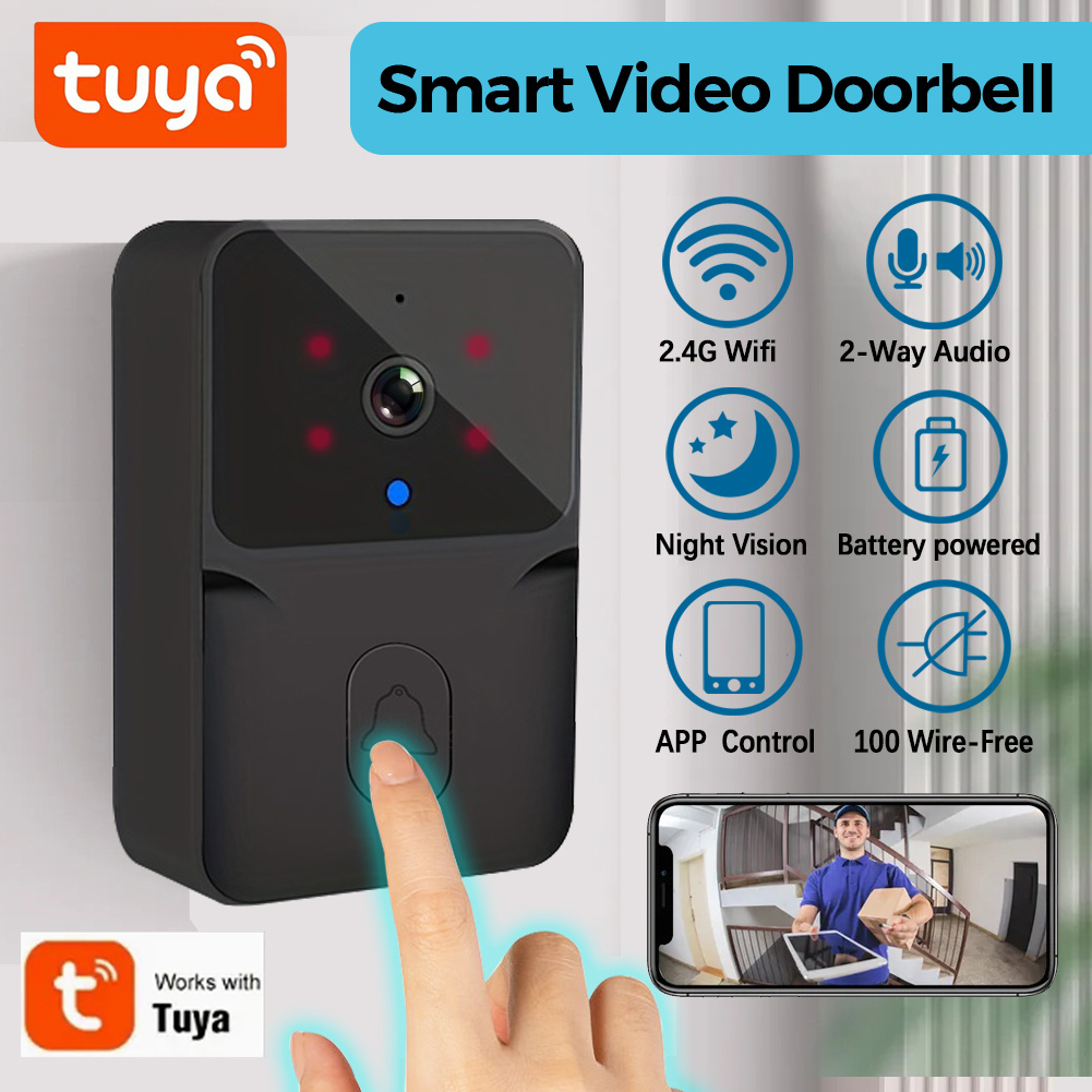 Home Security No Wifi Needed - tuya Wireless smart video doorbell, 2.4G