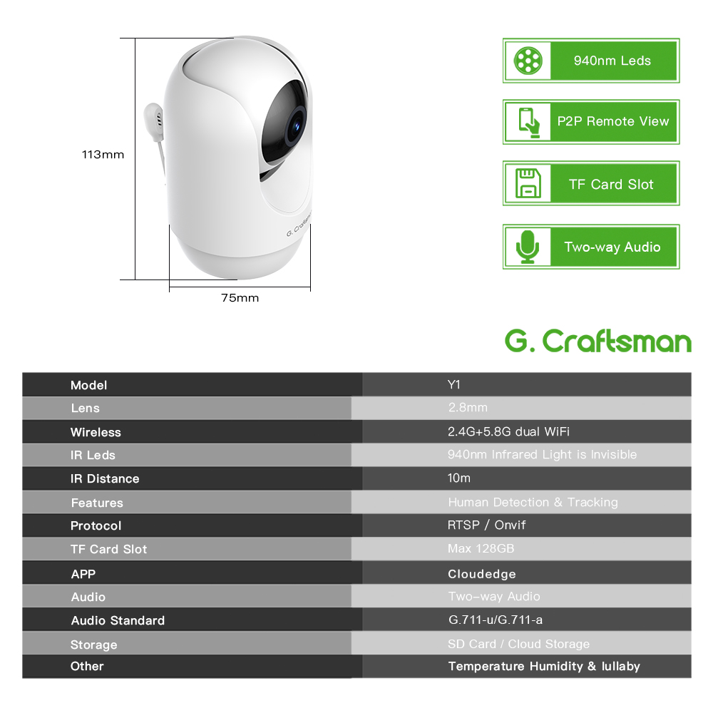 C G,Craftsman Y1 Baby Monitor, - Home Security Monitor recensie en prijs