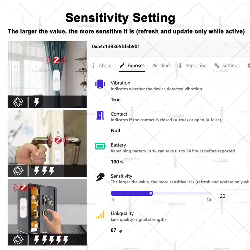 ZigBee Smart Vibration Sensor  - Home Security Monitor recensie en prijs
