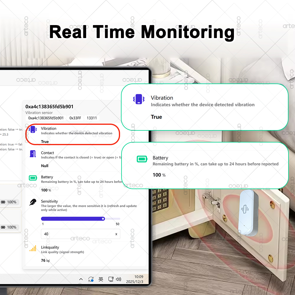 ZigBee Smart Vibration Sensor  - Home Security Monitor recensie en prijs