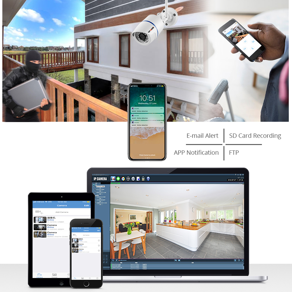 IP Camera WiFi 4MP Outdoor Hom - Home Security Beams recensie en prijs