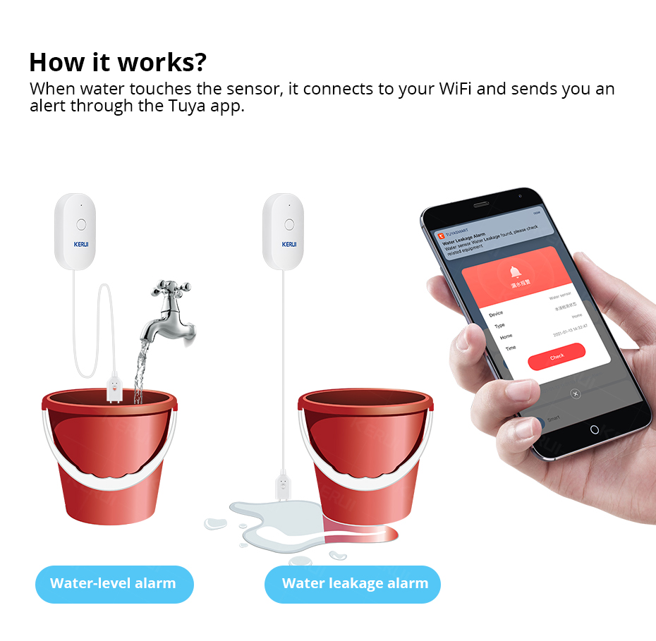 KERUI Smart  WiFi Water Sensor - Home Security Tools recensie en prijs