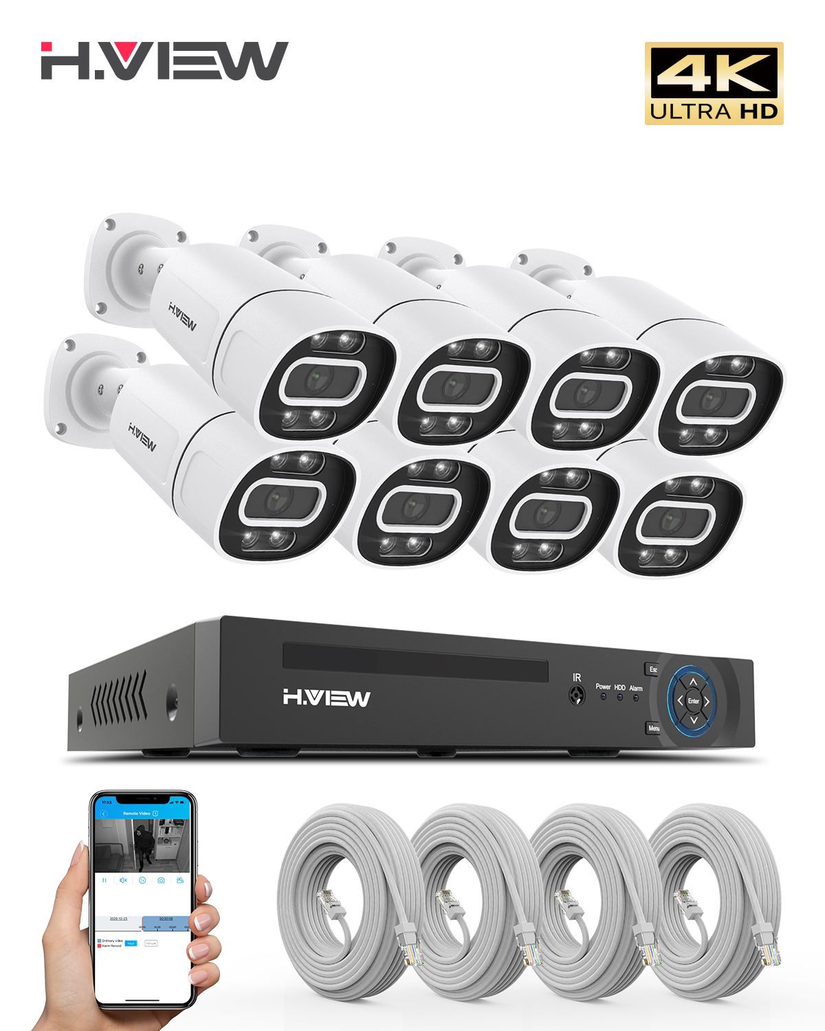 H.View 4K 5Mp 8Mp poe Cctv Sec - Home Security Guard recensie en prijs