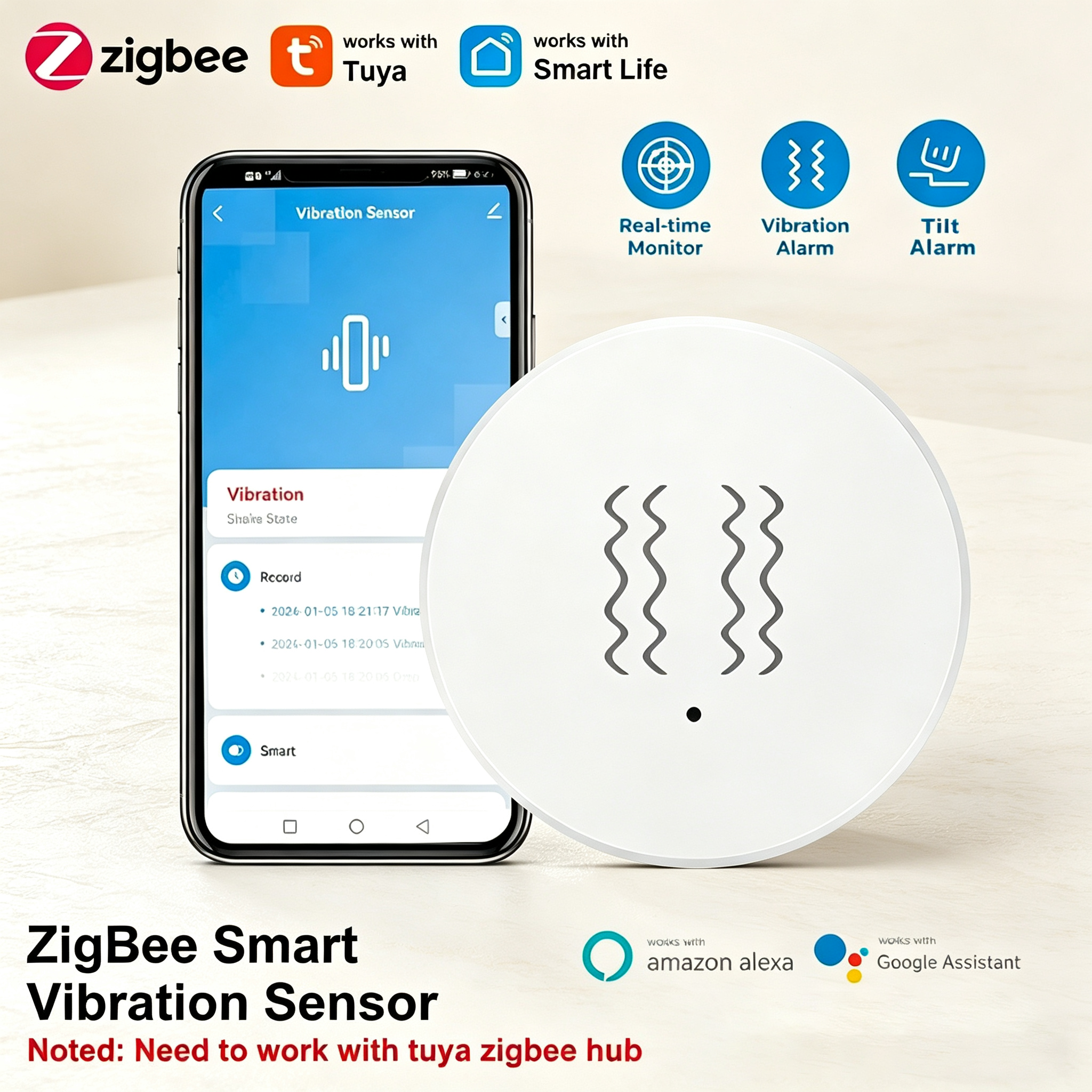Tuya ZigBee Smart Vibration &  - Home Security Tools recensie en prijs