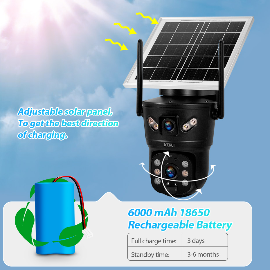 KERUI Outdoor 6MP Solar Camera - Home Security No Wifi Needed recensie en prijs