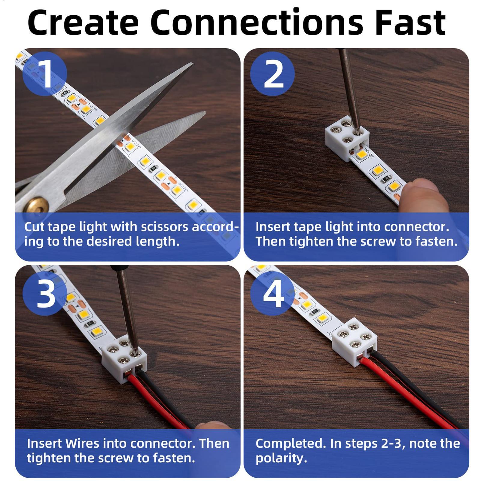 LED strip connectors 8mm solde - Home Security Beams recensie en prijs
