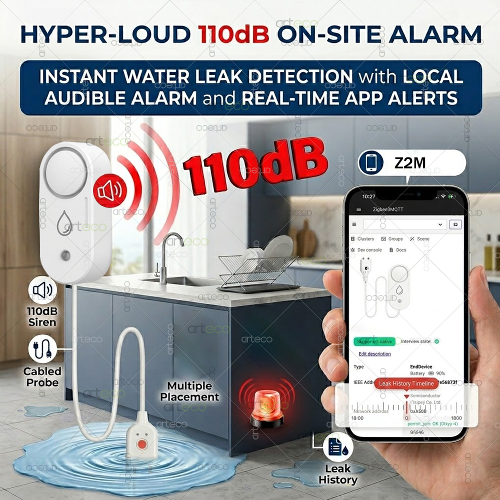 Zigbee Water Leak Detector Sma - Home Security Tools recensie en prijs