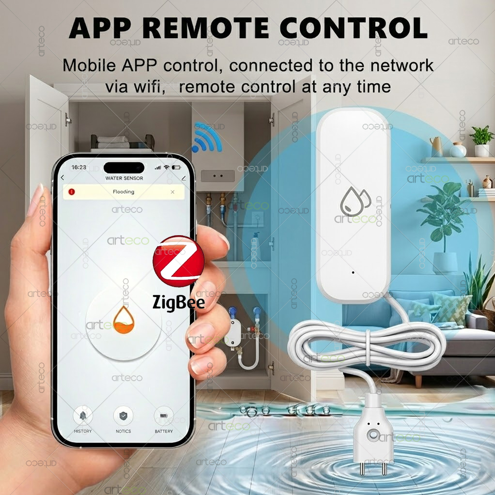 Zigbee Water Leak Detector Sma - Home Security Tools recensie en prijs