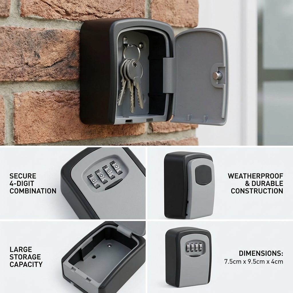 Wall Mount Key Lock Box with 4 - Home Security Key Box recensie en prijs