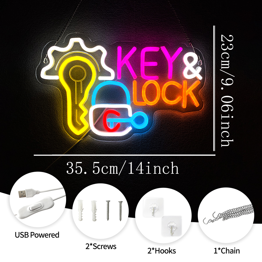 Key and Lock Neon Sign for Wal - Home Security Beams recensie en prijs