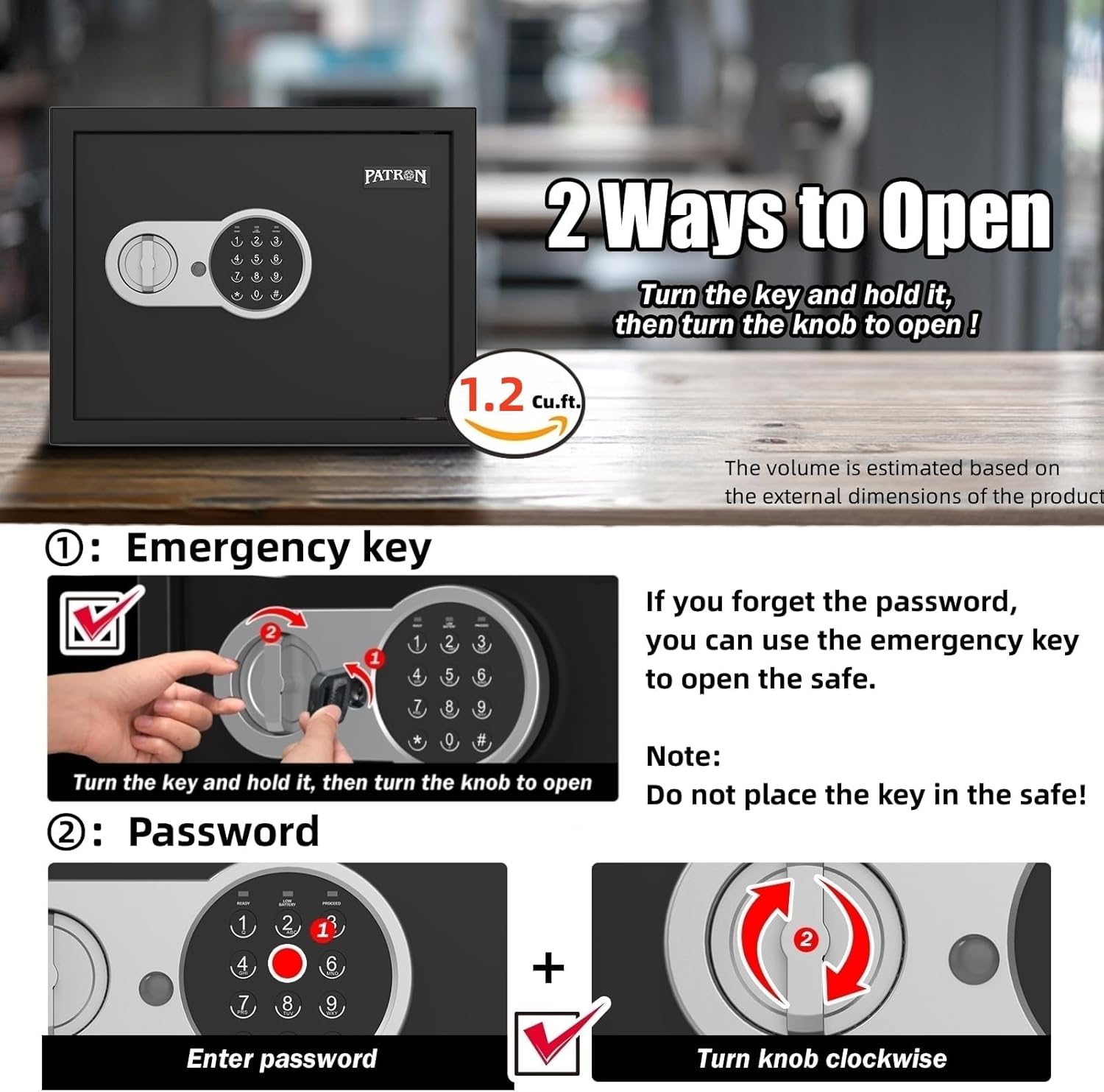 1.2 Cu.ft. Safe Box with Key a - Home Security Key Box recensie en prijs