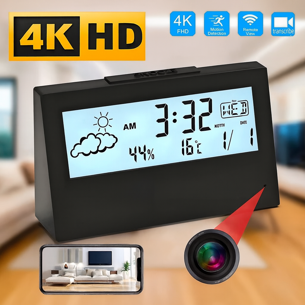 4K WiFi Clock Camera with Moti - Home Security No Wifi Needed recensie en prijs