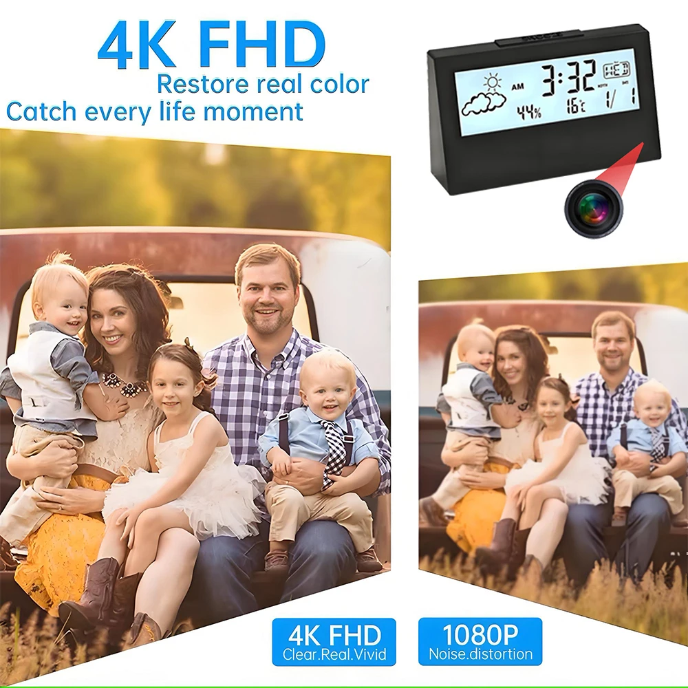4K WiFi Clock Camera with Moti - Home Security No Wifi Needed recensie en prijs