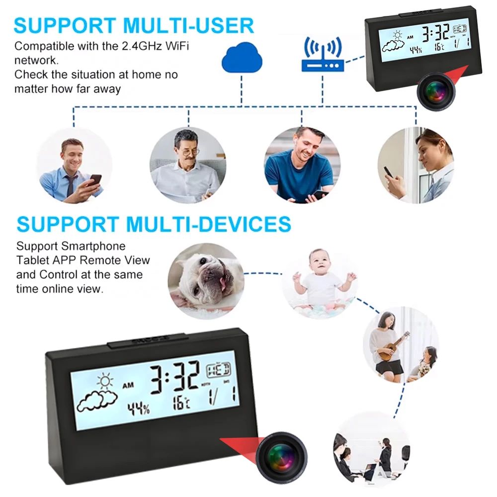 4K WiFi Clock Camera with Moti - Home Security No Wifi Needed recensie en prijs
